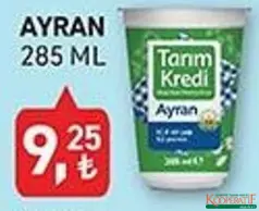 TARIM KREDİ AYRAN 285 ML fiyat ve kampanya bilgisi
